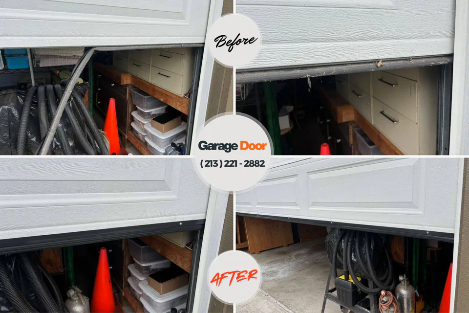 Before and after: garage door repair Ester, AK